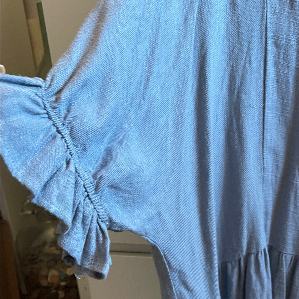 Umgee Dusty Blue Ruffle Blouse - Picture 6 of 6